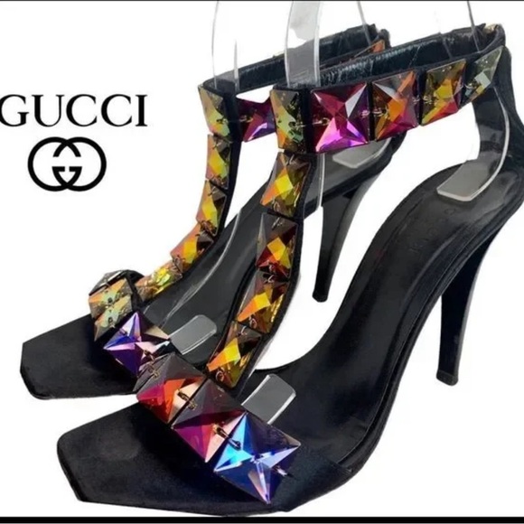 Gucci Black Heels with Crystal Embellishments - Picture 13 of 13